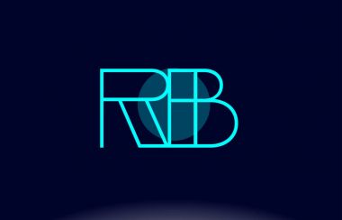 RB r b mavi çizgi daire Alfabe harf logo simge şablon vecto