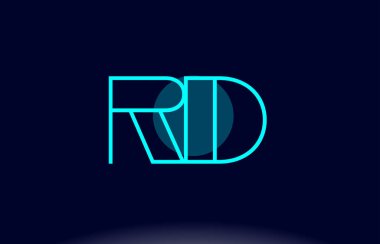 RD r b mavi çizgi daire Alfabe harf logo simge şablon vecto