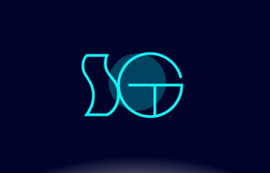 SG s g mavi çizgi daire Alfabe harf logo simge şablon vecto