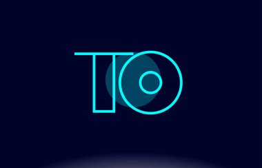 t o mavi çizgi daire Alfabe harf logo simge şablon vecto için