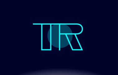 tr t r mavi çizgi daire Alfabe harf logo simge şablon vecto