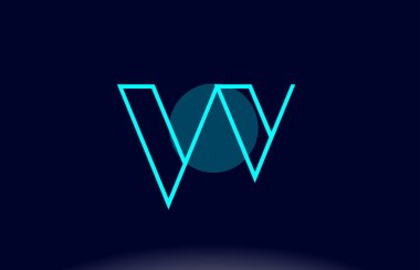 VV v Mavi Çizgili Daire Alfabe harf logo simge şablon vektör 