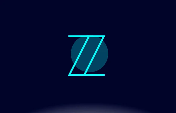 Z ブルーライン円アルファベット文字ロゴ アイコン テンプレート ベクトル デ — ストックベクタ
