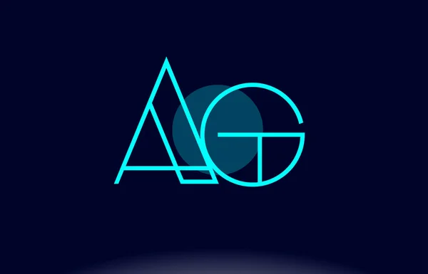 Ag a g синя лінія кола алфавіт літери логотип шаблон вектор — стоковий вектор