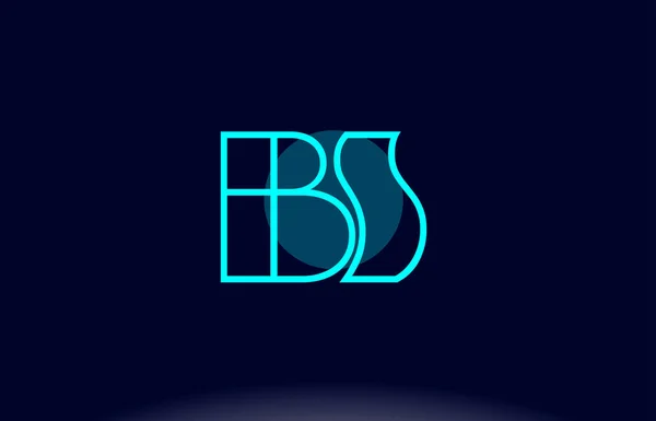 Bs b s linha azul círculo alfabeto letra logotipo ícone vecto — Vetor de Stock