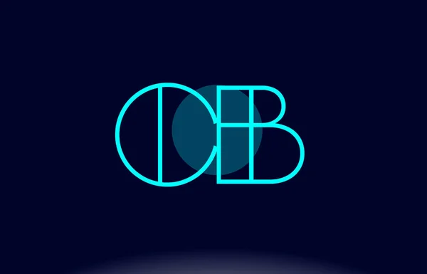 Cb c b linha azul círculo alfabeto letra logotipo ícone vecto — Vetor de Stock