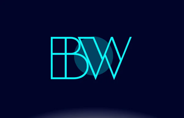 BW b w niebieska linia koło alfabet list logo ikona szablonu Mapa — Wektor stockowy
