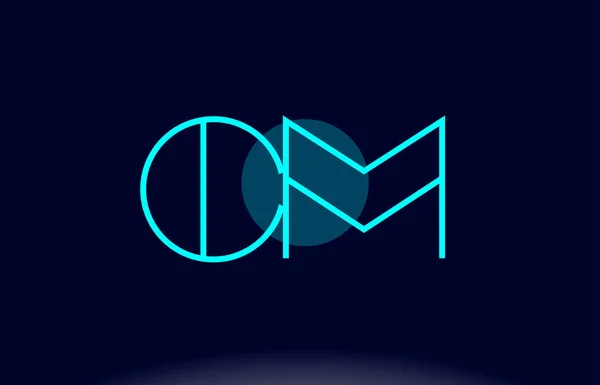 Cm c m blauwe lijn cirkel alfabet letter logo pictogram sjabloon vecto — Stockvector