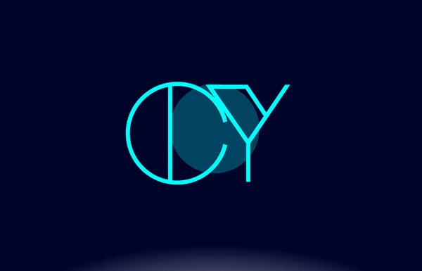 CY c y modrá linie kruh abeceda dopis logo ikonu šablony byly porovnávány — Stockový vektor