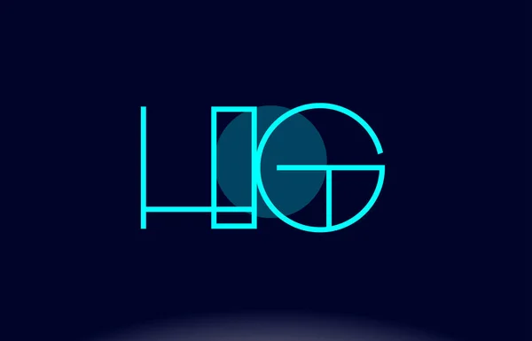 HG h g blauwe lijn cirkel alfabet letter logo pictogram sjabloon vecto — Stockvector