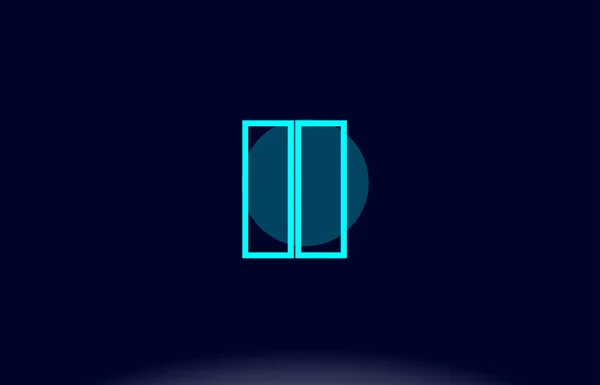 Ii i i i blaue Linie Kreis Alphabet Buchstabe Logo Symbol Vorlage Vecto — Stockvektor