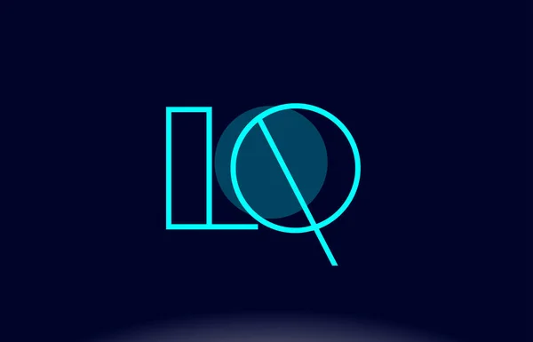 Lq l q blu linea cerchio alfabeto lettera logo icona modello vettoriale — Vettoriale Stock