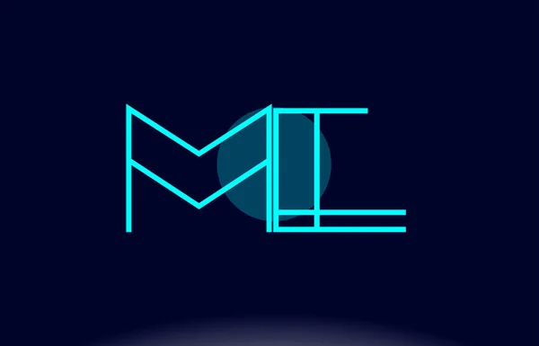 Я m e синя лінія кола абетки літери логотип іконка шаблон вектор — стоковий вектор