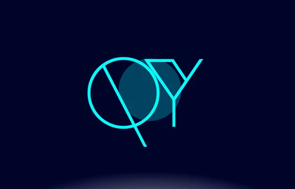 QY q y modrá linie kruh abeceda dopis logo ikonu šablony byly porovnávány — Stockový vektor
