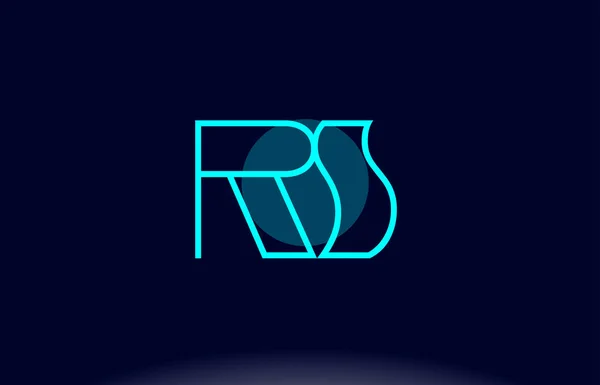 Rs r s línea azul círculo alfabeto letra logotipo icono plantilla vecto — Vector de stock