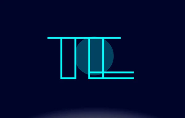 Te t e blauwe lijn cirkel alfabet letter logo pictogram sjabloon vecto — Stockvector