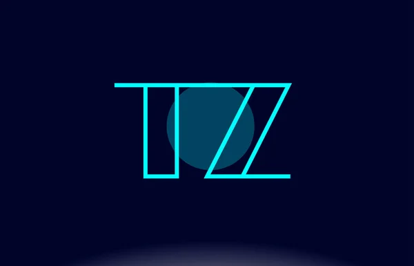 Tz t z blaue Linie Kreis Alphabet Buchstabe Logo Symbol Vorlage Vecto — Stockvektor