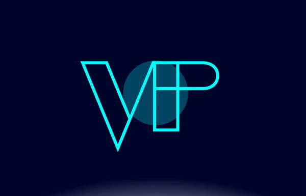 Vp v p ligne bleue cercle lettre alphabet logo icône modèle vecto — Image vectorielle