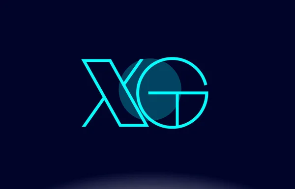 Xg x g línea azul círculo alfabeto letra logotipo icono plantilla vecto — Archivo Imágenes Vectoriales