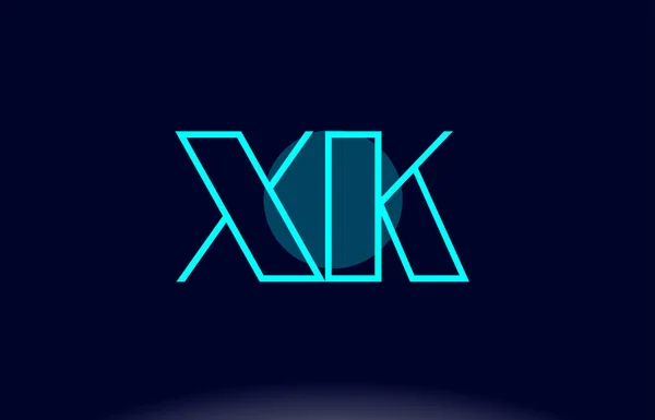 Xk x k blue line circle alphabet letter icon template vecto — стоковый вектор