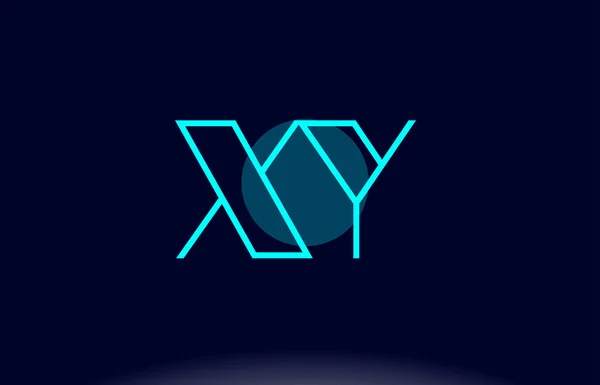 Xy x y azul línea círculo alfabeto letra logotipo icono plantilla vecto — Archivo Imágenes Vectoriales