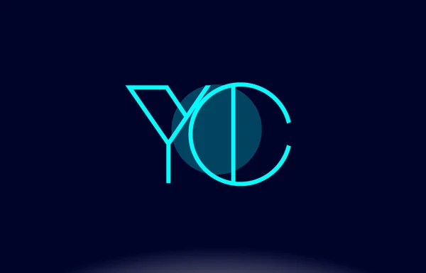 YC y c modrá linie kruh abeceda dopis logo ikonu šablony byly porovnávány — Stockový vektor