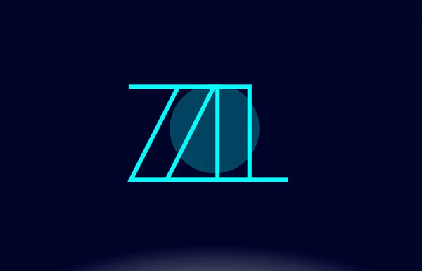 ZL z l blauwe lijn cirkel alfabet letter logo pictogram sjabloon vecto — Stockvector