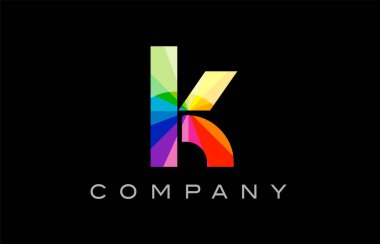 K Alfabe harf mozaik vektör tasarımı