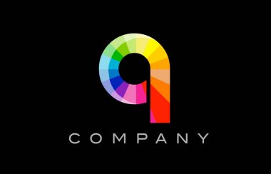 Q Alfabe harf mozaik vektör tasarımı