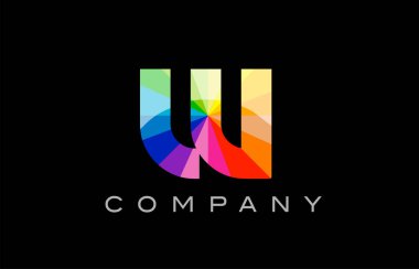 W Alfabe harf mozaik vektör tasarımı