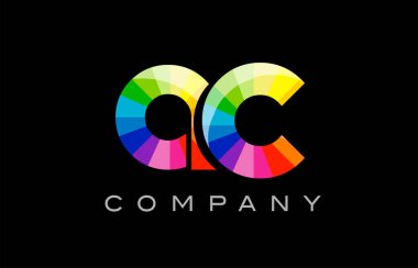  AC A C Alfabe harf mozaik vektör tasarımı