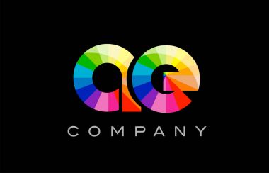 AE A E Alfabe harf mozaik vektör tasarımı