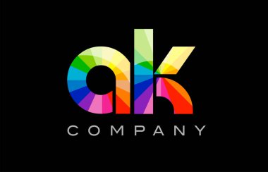 AK A K Alfabe harf mozaik vektör tasarımı