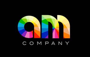 A M Alfabe harf mozaik vektör tasarımı am