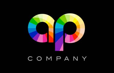 AP A P Alfabe harf mozaik vektör tasarımı