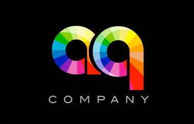  AQ A Q Alfabe harf mozaik vektör tasarımı