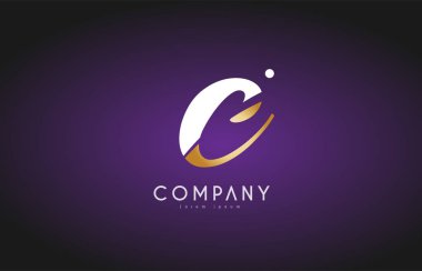 C Alfabe harf altın altın logo simge tasarım