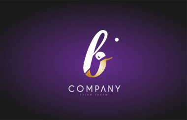 B Alfabe harf altın altın logo simge tasarım