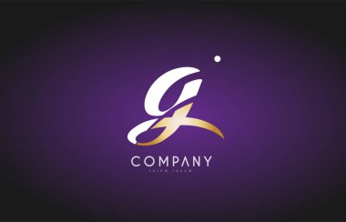 G Alfabe harf altın altın logo simge tasarım