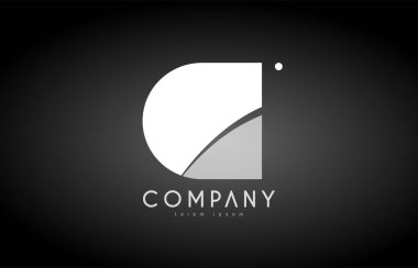 C Alfabe harf siyah beyaz logo simge tasarım