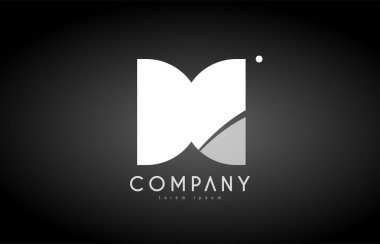 H Alfabe harf siyah beyaz logo simge tasarım