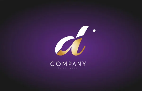D lettre alphabet or logo doré icône design — Image vectorielle