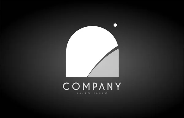 Um alfabeto letra preto logotipo branco ícone design — Vetor de Stock