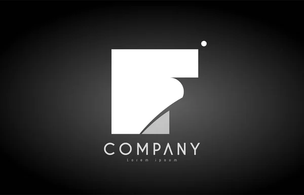 F αλφάβητο επιστολής μαύρο λευκό λογότυπο εικονίδιο σχεδιασμός — Διανυσματικό Αρχείο
