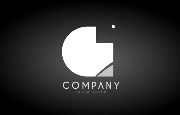 G lettre alphabet noir blanc logo icône design — Image vectorielle