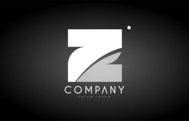 Z Alfabe harf siyah beyaz logo simge tasarım