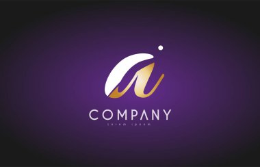 Bir alfabe harf altın altın logo simge tasarım