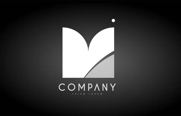 M alfabeto letra preto logotipo branco ícone design —  Vetores de Stock