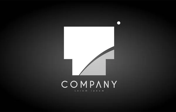 T alphabet letter black white logo icon design — Stock Vector