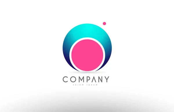 O alfabeto 3d esfera letra azul rosa logotipo ícone design — Vetor de Stock